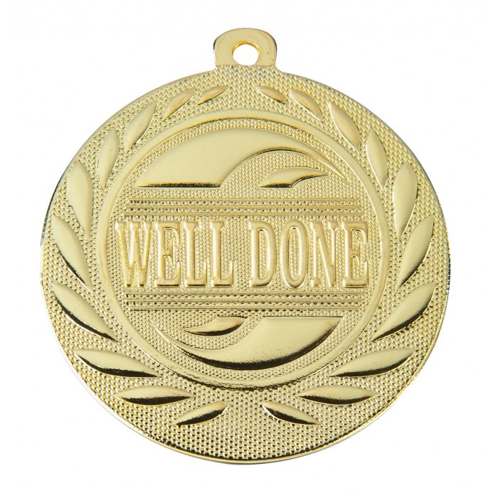 GOLD WELL DONE 50MM MEDAL ***SPECIAL OFFER 50% OFF RIBBON PRICE***